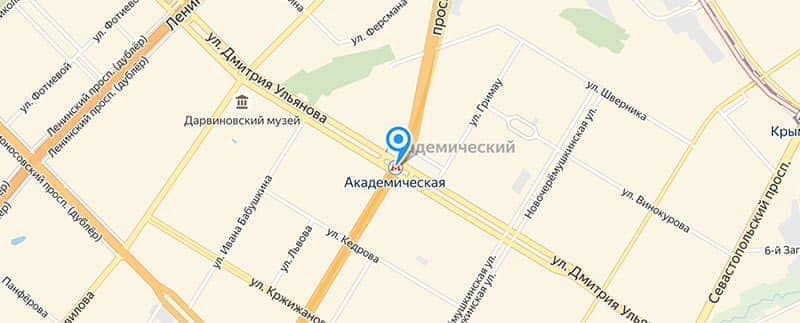 Метро Академическая.