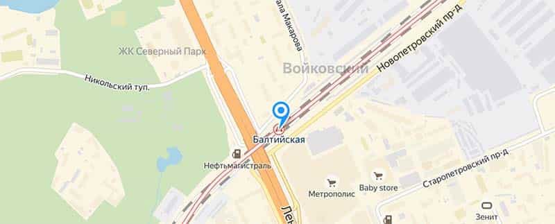 Станция МЦК Балтийская.
