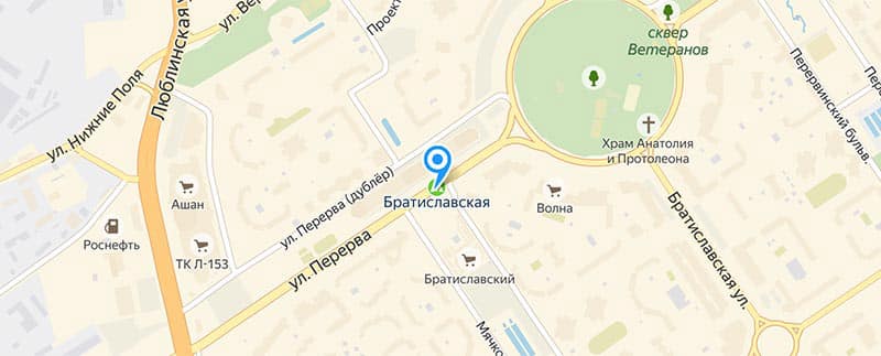 Метро Братиславская.