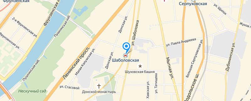 Карта метро москвы шаболовка
