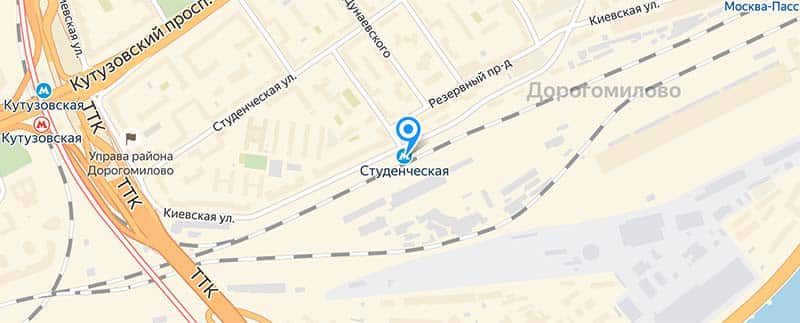 Mетро Студенческая.